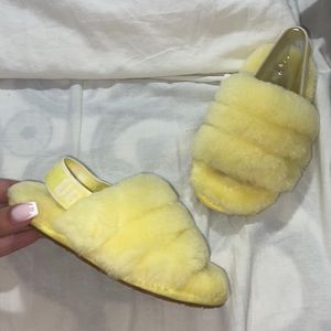 Toddler fluffy yeah yellow slide - UGG